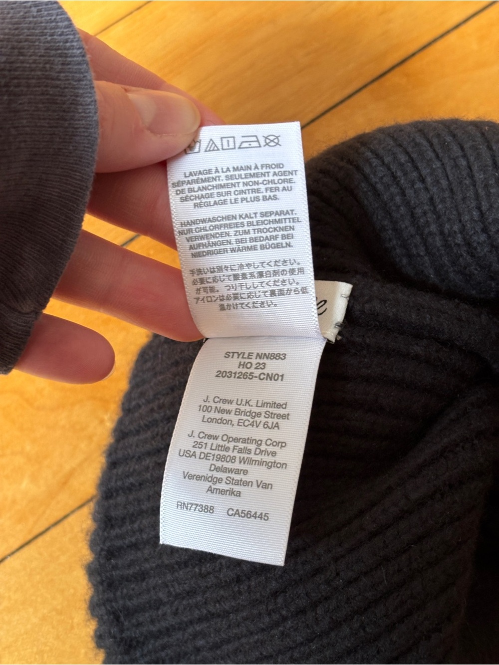 EUC Madewell Wool-Blend Ribbed Knit Black Beanie - Picture 5 of 14